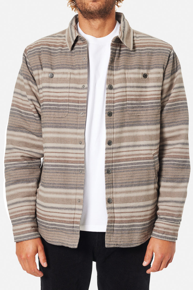 CaleカルSTRIPE SHIRT JACKET Harold Stripe Jacket - Gravel – Billabong NJ