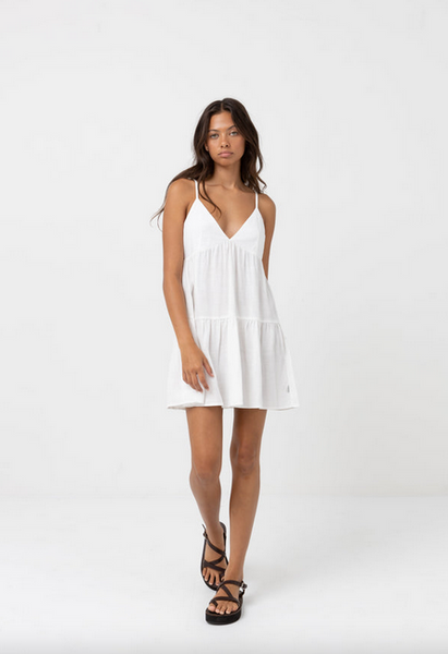 Classic Tiered Mini Dress - White
