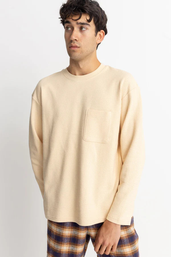 Vintage Waffle Ls Tee - Natural