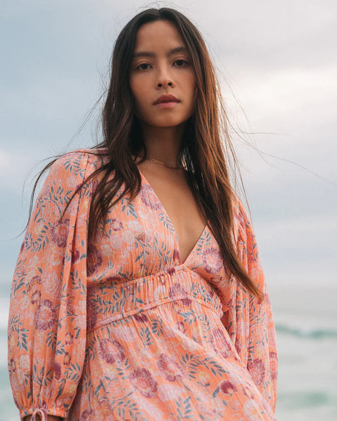 Paradise Sky Midi Dress - Peach Paradise