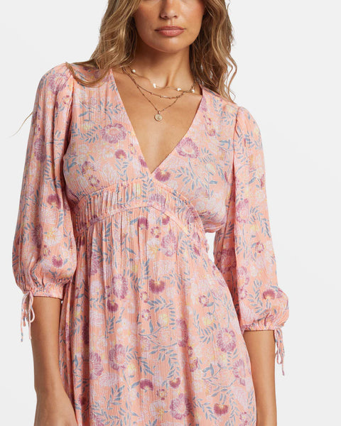 Paradise Sky Midi Dress - Peach Paradise