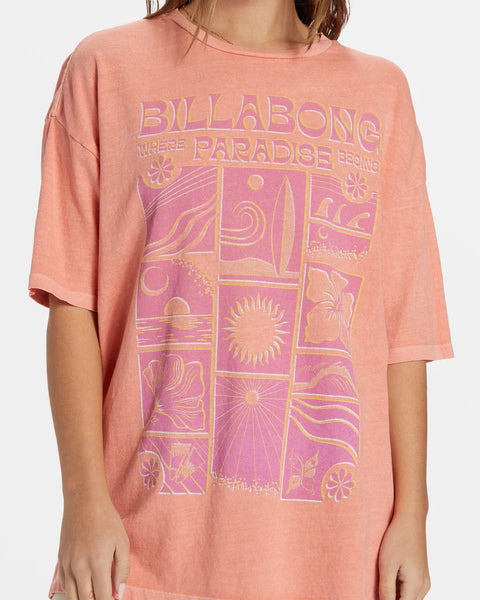 Paradise Begins Tee - Peach Out