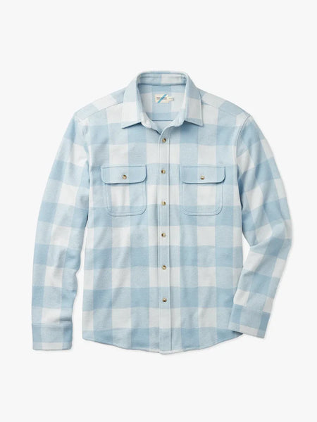 The Dunewood Ultra-Stretch Flannel - Light Blue Buffalo Check