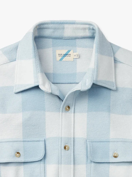 The Dunewood Ultra-Stretch Flannel - Light Blue Buffalo Check
