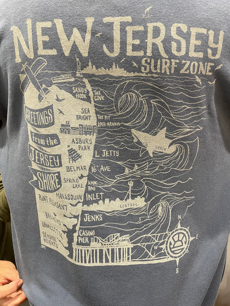 Grog's NJ Map Hoodie - Blue