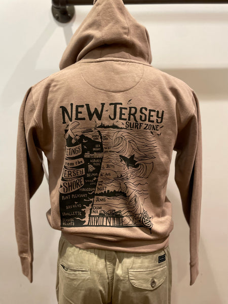 Grog's NJ Map Hoodie - Latte