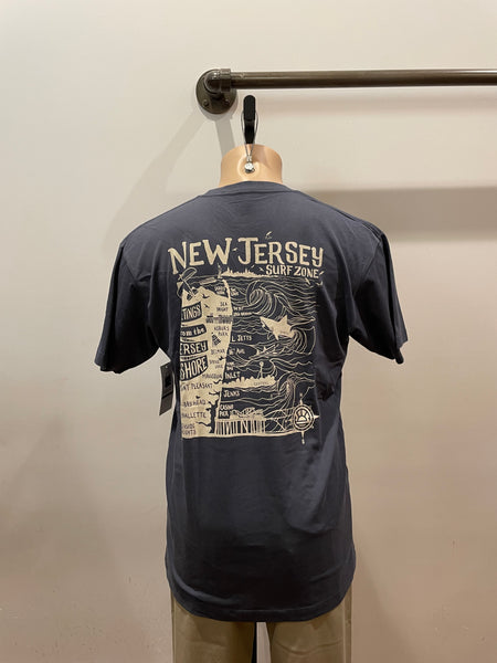 Grog's NJ Map Tee - Navy