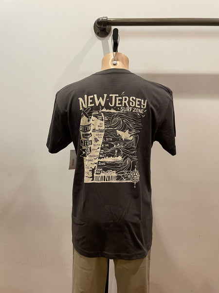Grog's NJ Map Tee - Black