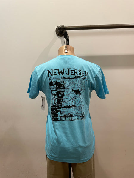Grog's NJ Map Tee - Turquoise