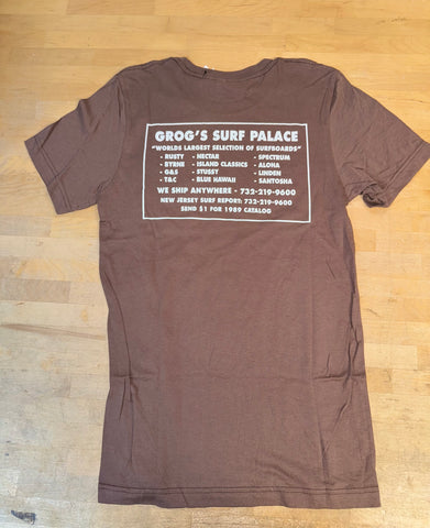 Grog's Brand Logo Short Sleeve Tee - Brown