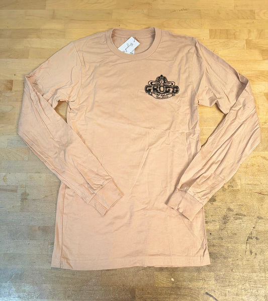 Grog's Surfer Logo Long Sleeve Tee - Pale Orange