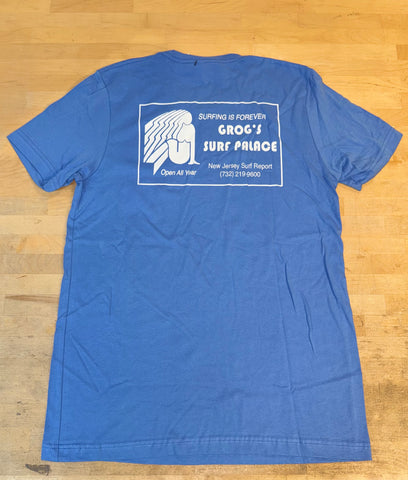Grog's "Surfing is Forever" Logo - Light Blue