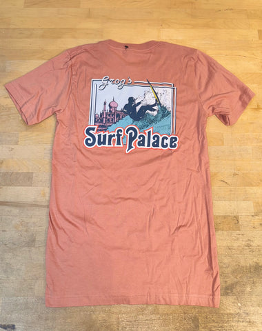 Grog's Surfer Logo Short Sleeve Tee - Peach