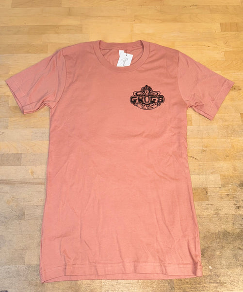 Grog's Surfer Logo Short Sleeve Tee - Peach