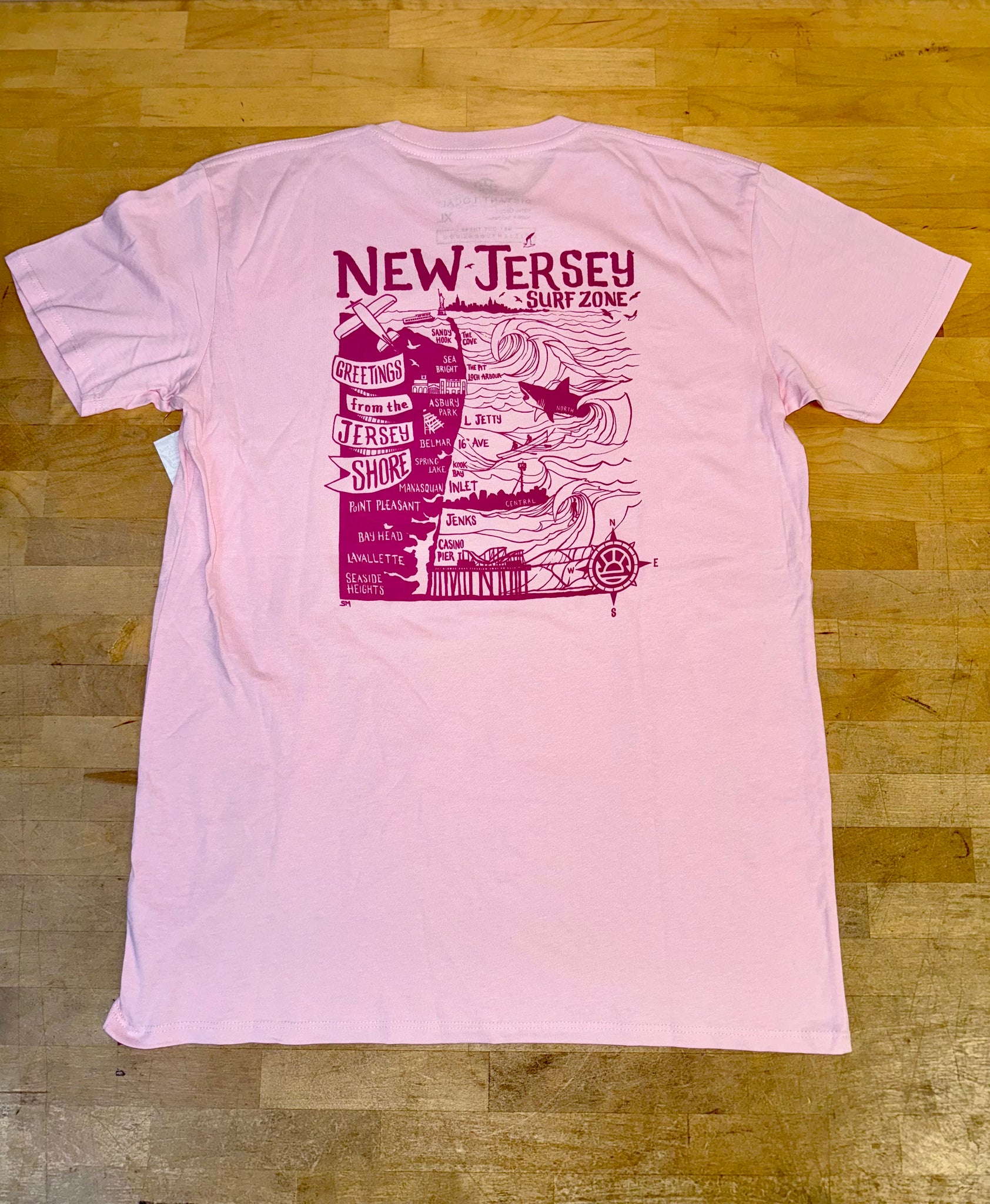 Grog's Kids NJ Map Tee - Light Pink