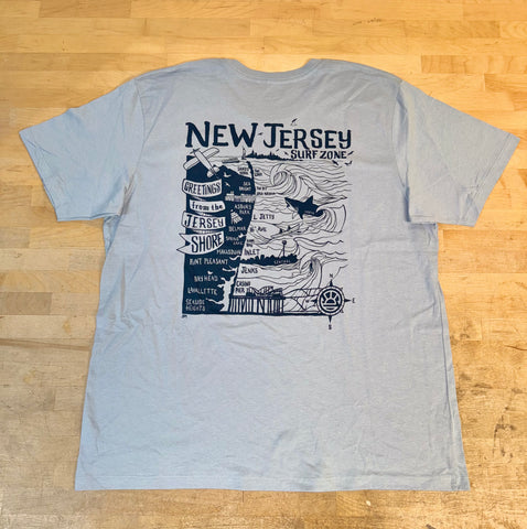 Grog's Kids NJ Map Tee - Light Blue