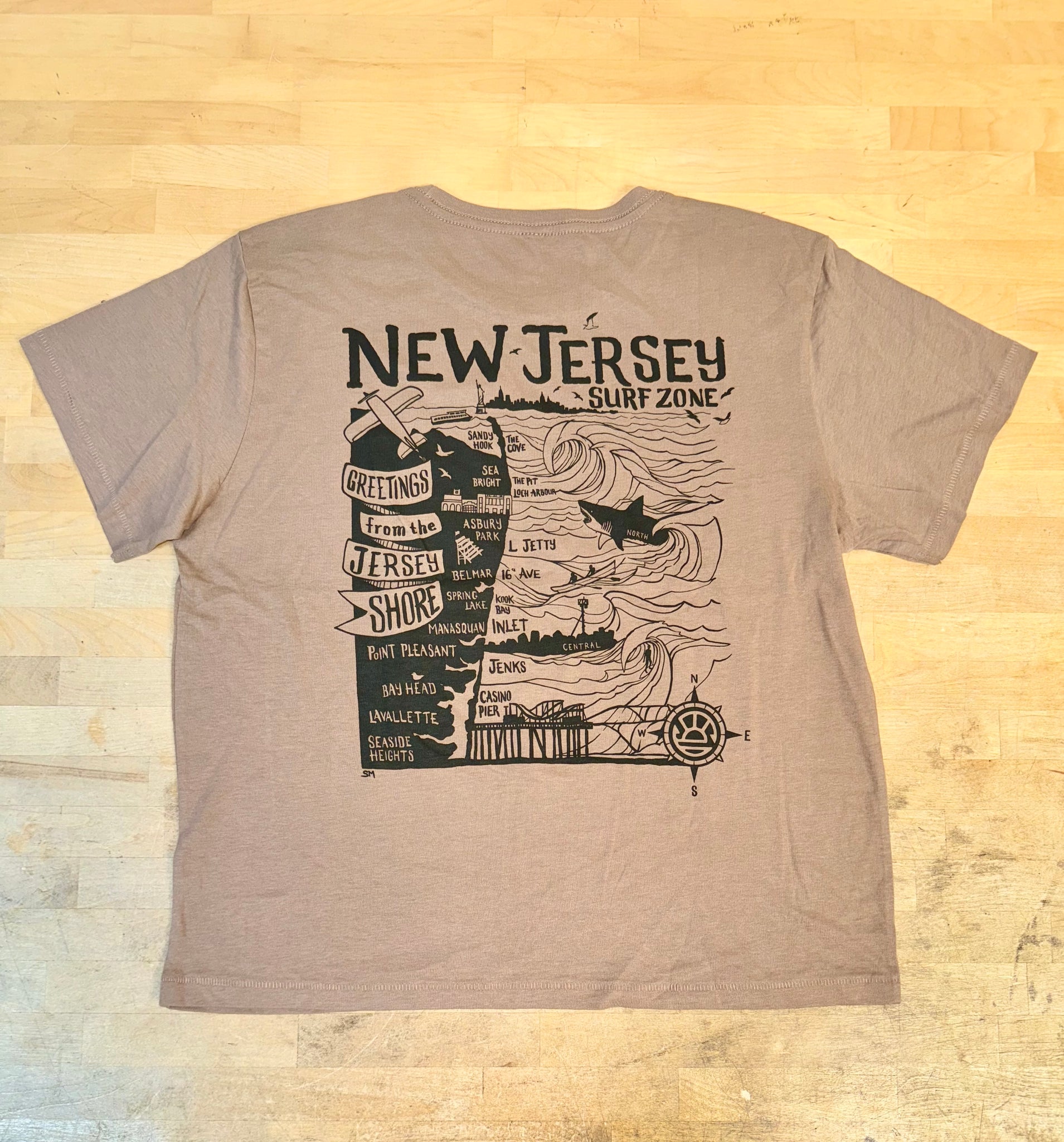 Grog's Kids NJ Map Tee - Brown