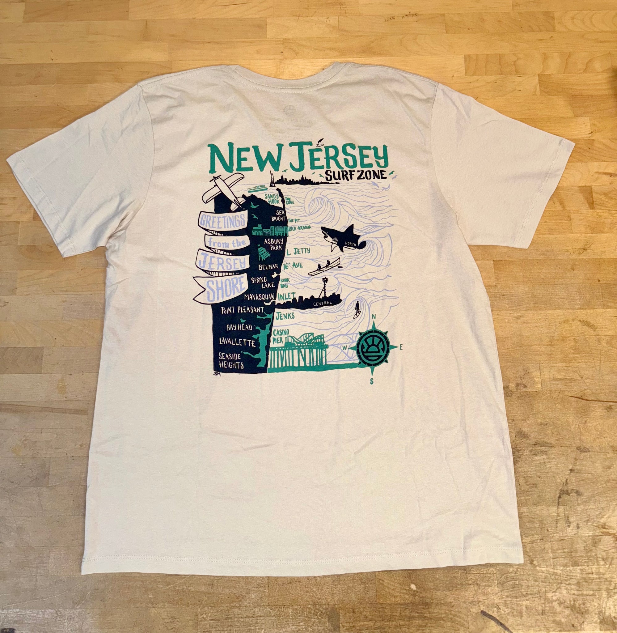 Grog's Kids NJ Map Tee - Bone