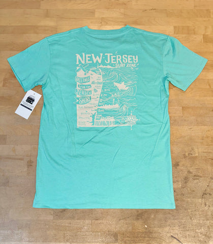 Grog's Kids NJ Map Tee - Seafoam