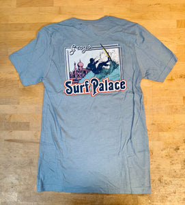 Grog's Surfer Logo Short Sleeve Tee - Light Blue
