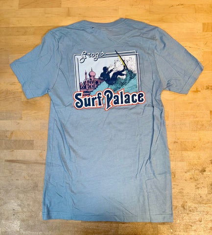 Grog's Surfer Logo Short Sleeve Tee - Light Blue