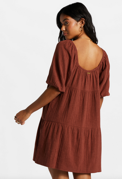 Fall For Ya Babydoll Dress - Mocha