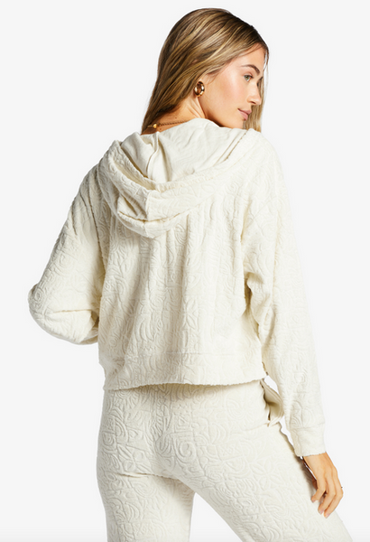Beach Breeze Zip-Up Hoodie - Antique White