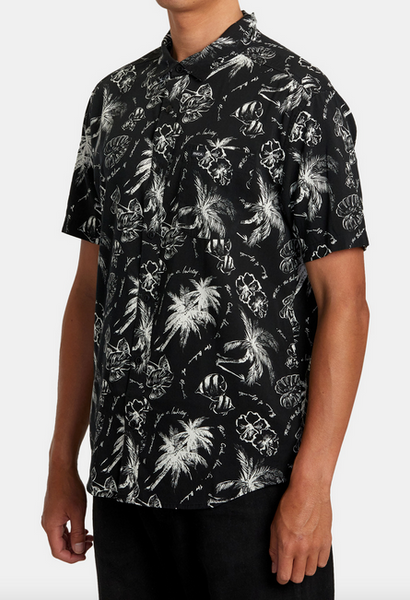 Tropic Winds Short Sleeve Shirt - Black