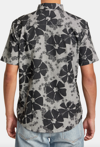 Yoyogi Seersucker Short Sleeve Shirt - Black