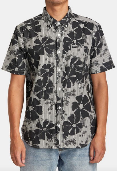 Yoyogi Seersucker Short Sleeve Shirt - Black