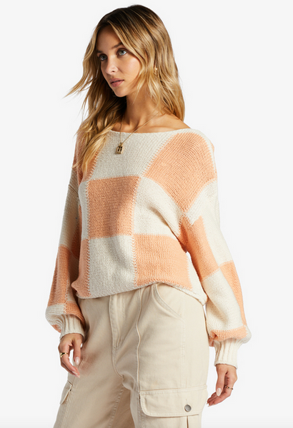 Check Please Sweater  - Light Melon