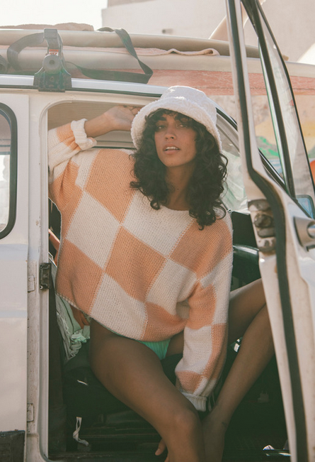 Check Please Sweater  - Light Melon