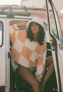 Check Please Sweater  - Light Melon