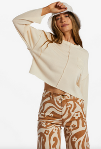 You Seam Happy Rib Knit Top - Antique White