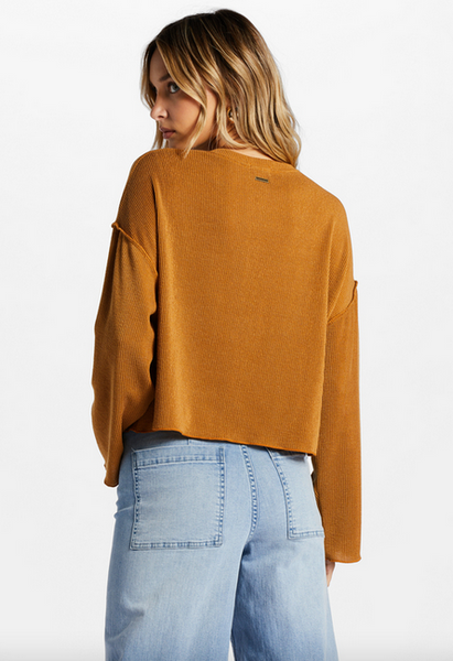 You Seam Happy Rib Knit Top - Cider