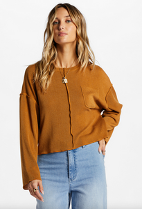 You Seam Happy Rib Knit Top - Cider