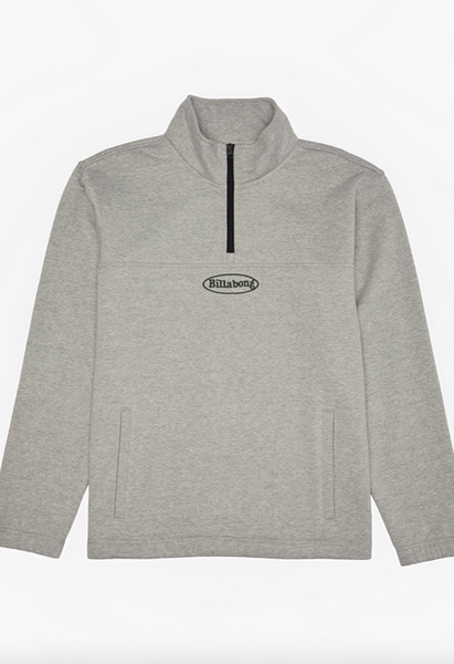 Re-Issue Mock Neck Half-Zip Sweatshirt - Light Grey Heather
