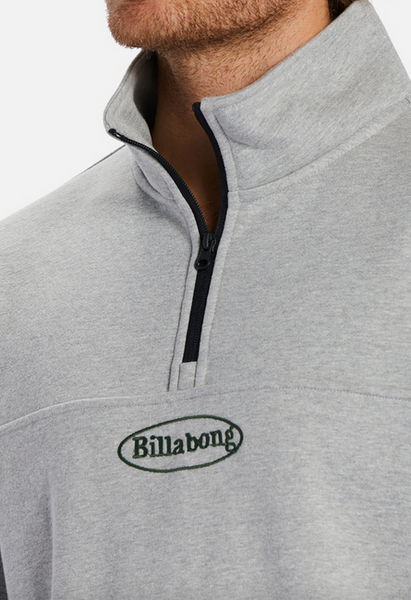 Re-Issue Mock Neck Half-Zip Sweatshirt - Light Grey Heather