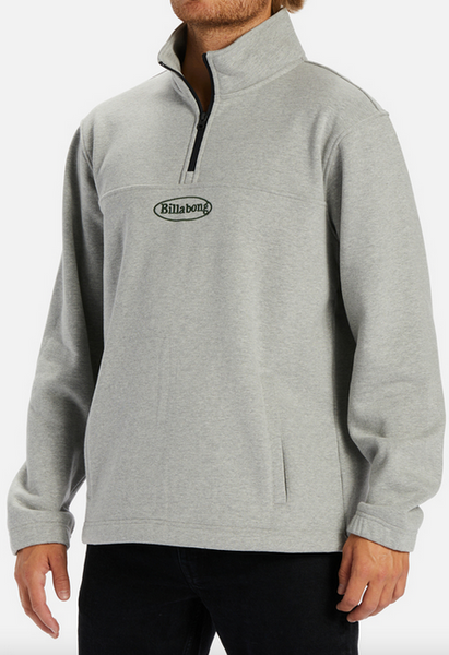 Re-Issue Mock Neck Half-Zip Sweatshirt - Light Grey Heather