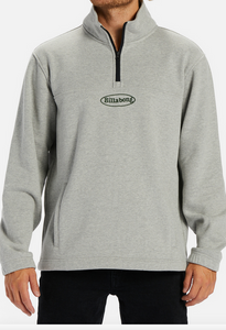 Re-Issue Mock Neck Half-Zip Sweatshirt - Light Grey Heather