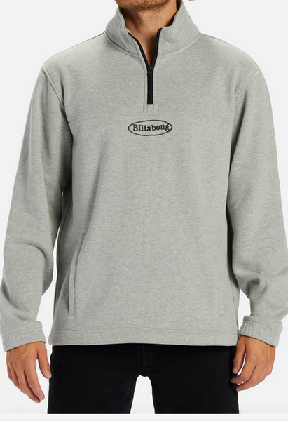 Re-Issue Mock Neck Half-Zip Sweatshirt - Light Grey Heather