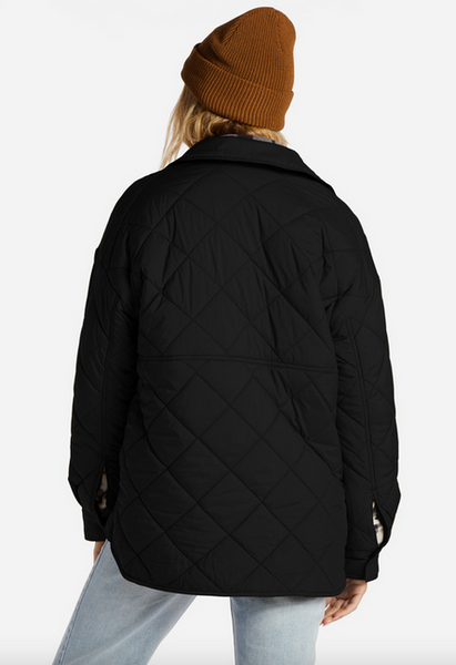 Transport Shacket Snap Front Overshirt -Black