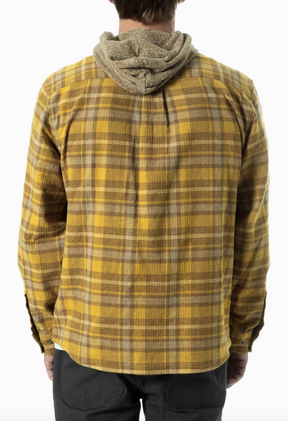 Harold Hooded Flannel - Khaki