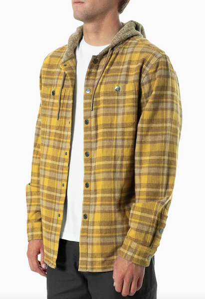 Harold Hooded Flannel - Khaki