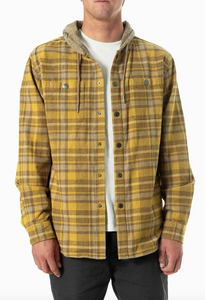 Harold Hooded Flannel - Khaki