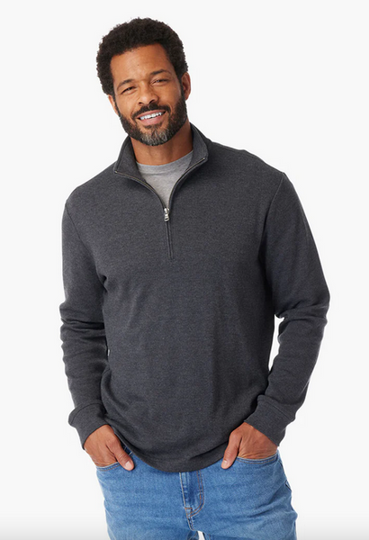 The Seawool Larchmont Quarter-Zip - Charcoal