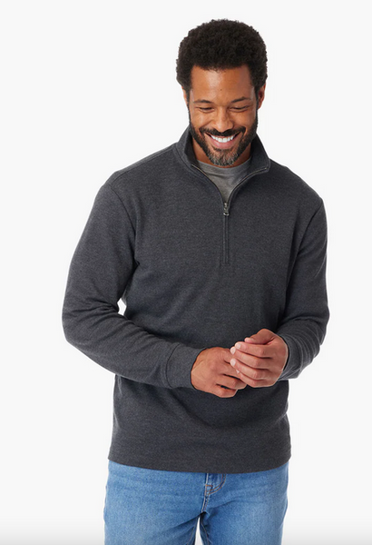 The Seawool Larchmont Quarter-Zip - Charcoal