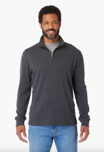 The Seawool Larchmont Quarter-Zip - Charcoal