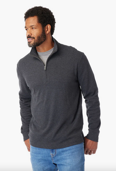 The Seawool Larchmont Quarter-Zip - Charcoal