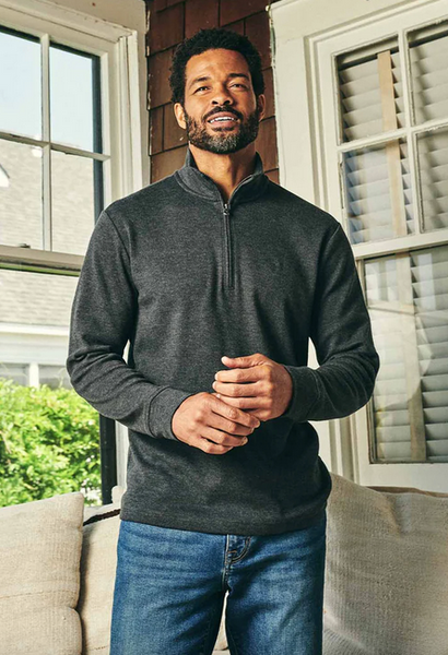 The Seawool Larchmont Quarter-Zip - Charcoal